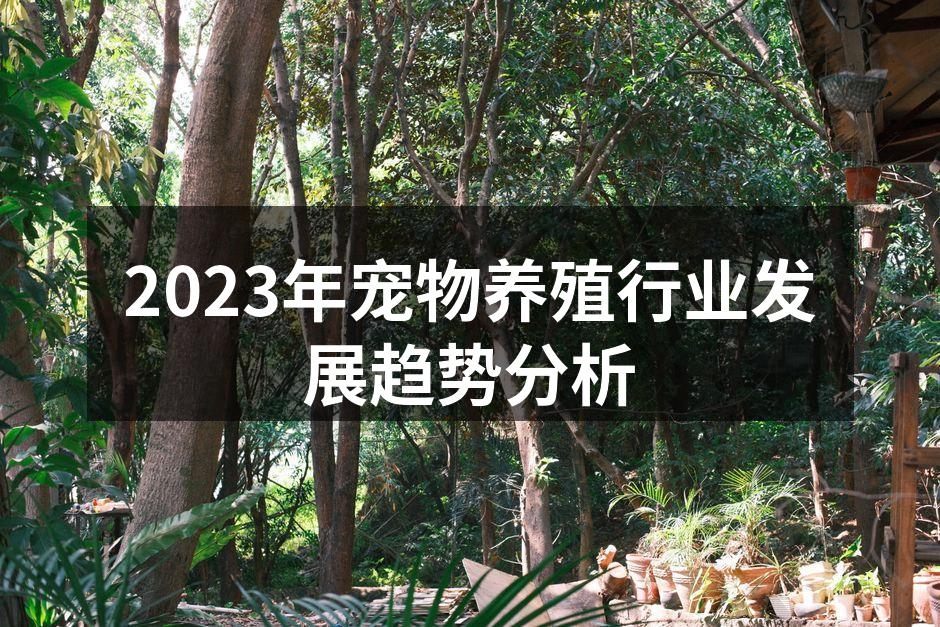 2023年宠物养殖行业发展趋势分析